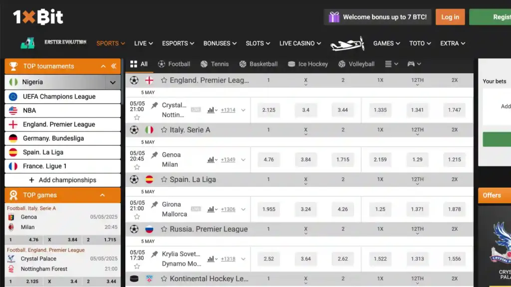 1xBit Sportsbook Nigeria 5 1xBit Betting